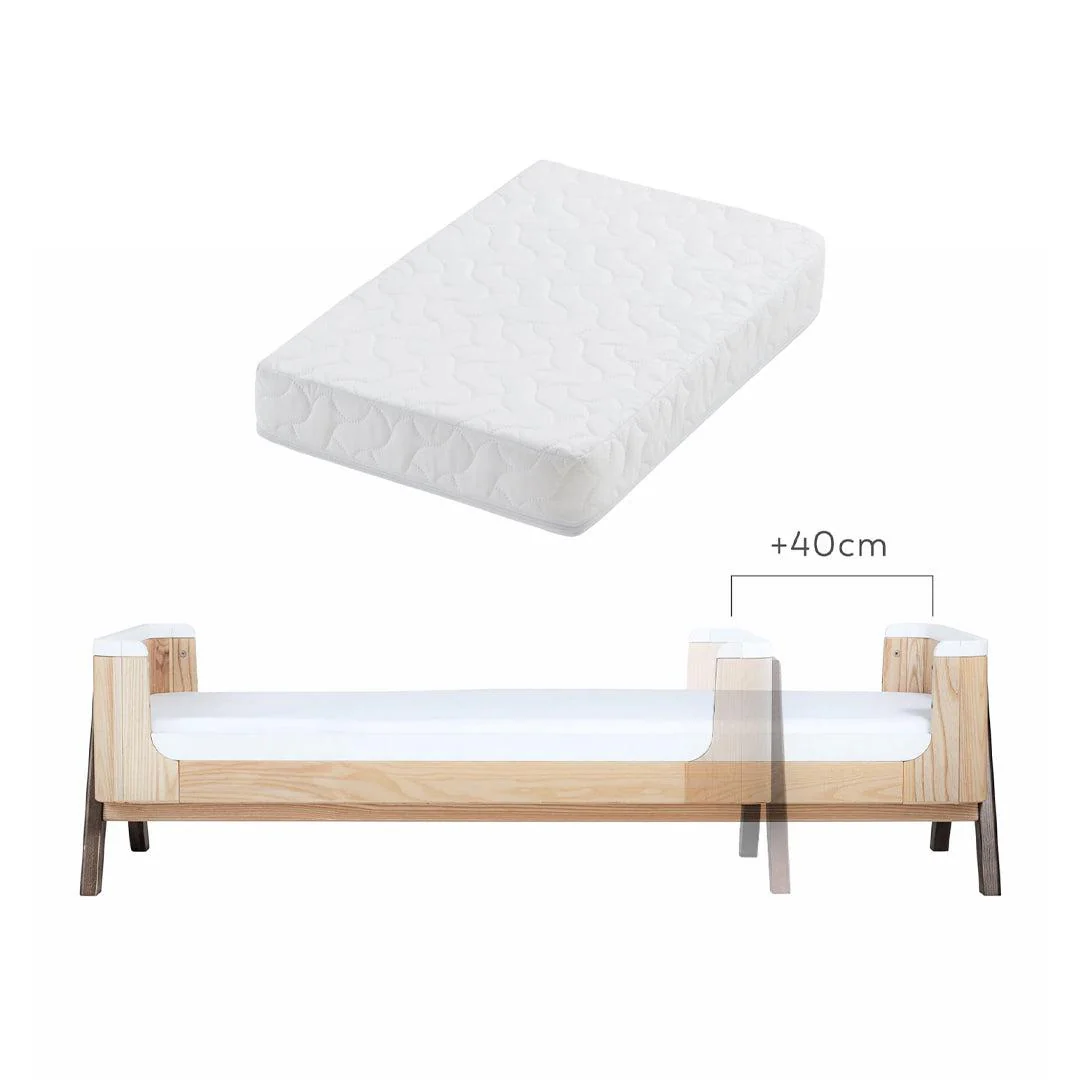 Gaia Baby Hera Junior Bed Extension With Mattress Extension - Natural / Walnut