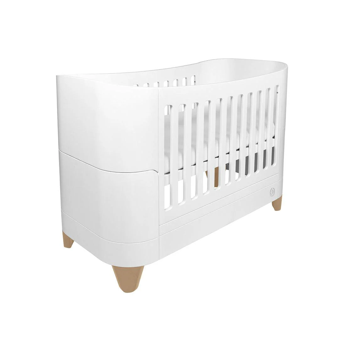 Gaia Baby Serena "All-In-One" Includes Bedside (Incl Bedside mattress), Mini Cot & Cot Bed - White / Natural - Image 9