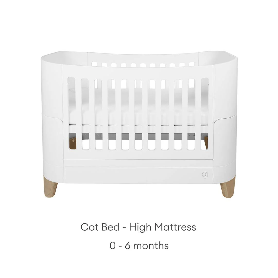 Gaia Baby Serena Cot Bed & Dresser Set - White/Natural - Image 8