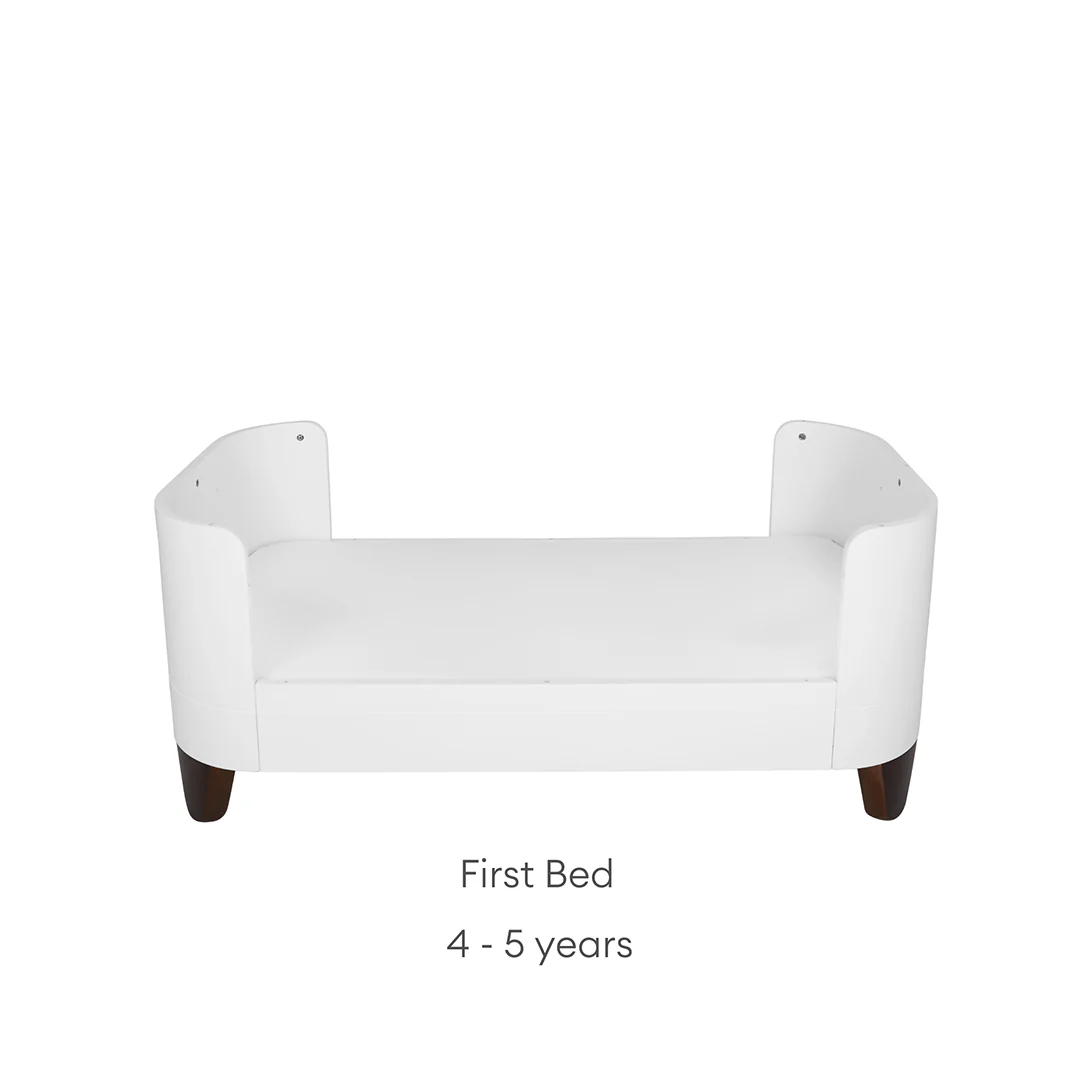Gaia Baby Serena Cot Bed + Bedside Crib - Includes Bedside mattress - White / Walnut - Image 8