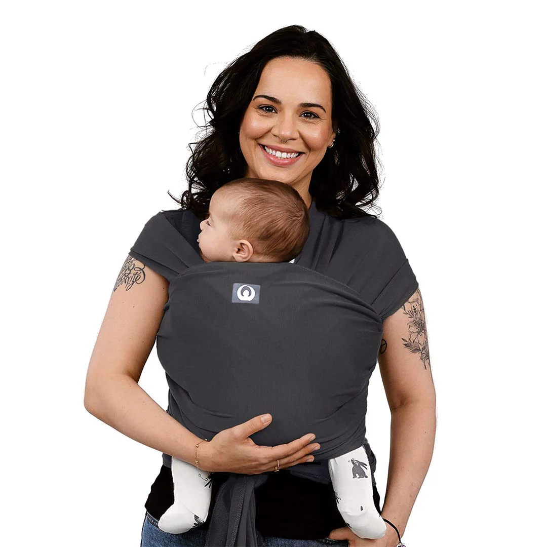 Gaia Stretchy Baby Wrap Carrier - Organic Cotton - Graphite - Image 9