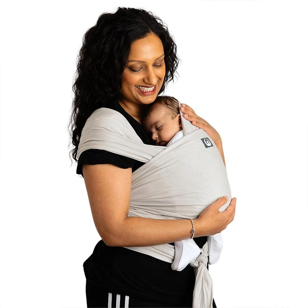 Gaia Stretchy Baby Wrap Carrier - Organic Cotton - Silver Grey - Image 11