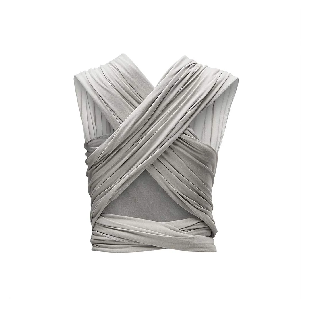 Gaia Stretchy Baby Wrap Carrier - Organic Cotton - Silver Grey - Image 8