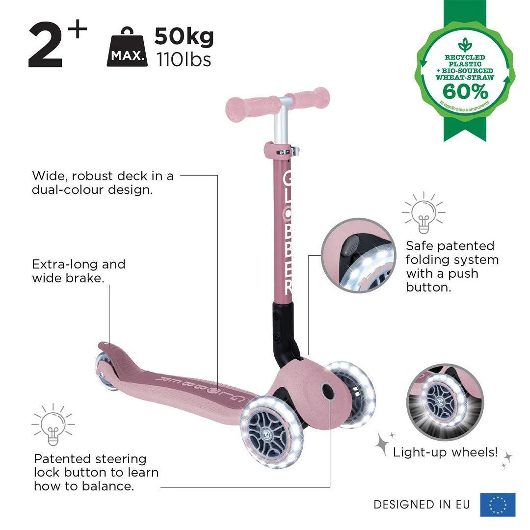 Globber Junior Foldable Lights Eco - Berry - Image 3