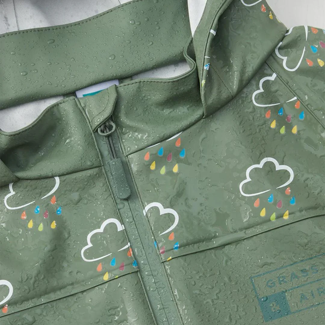 Grass & Air Colour Revealing Rainster Jacket - Khaki - Image 2