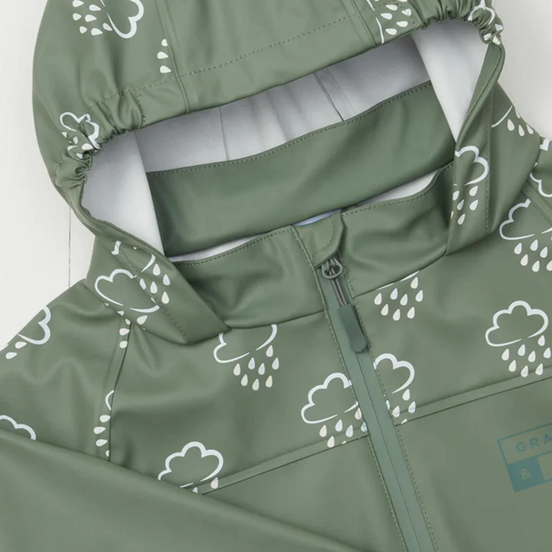 Grass & Air Colour Revealing Rainster Jacket - Khaki - Image 3