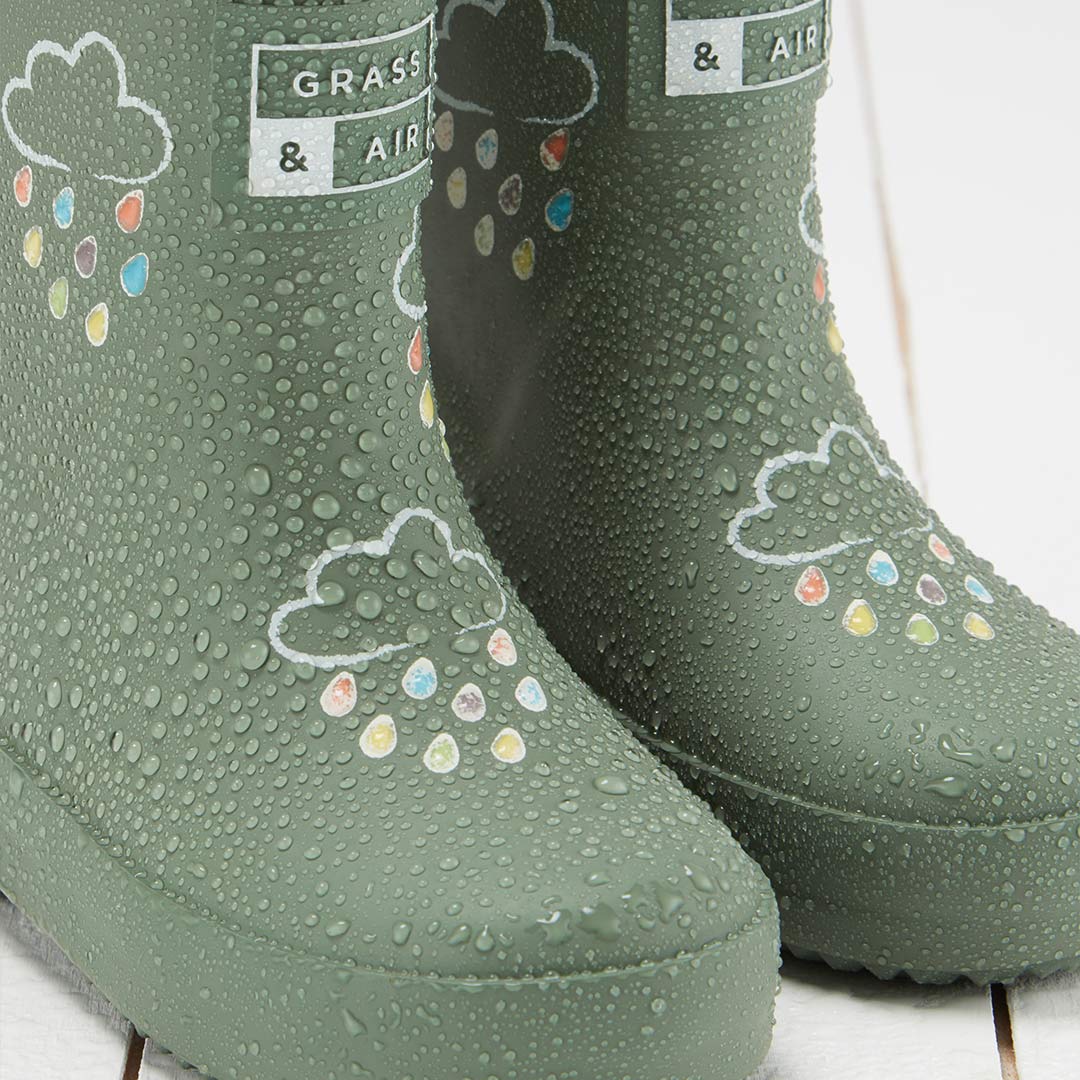 Grass & Air Colour-Revealing Wellies - Khaki Green - Image 2