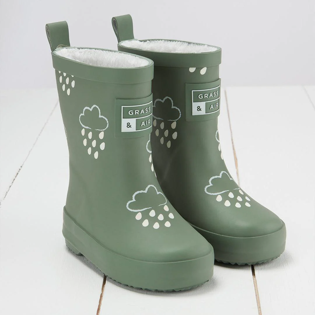 Grass & Air Colour-Revealing Wellies - Khaki Green - Image 4