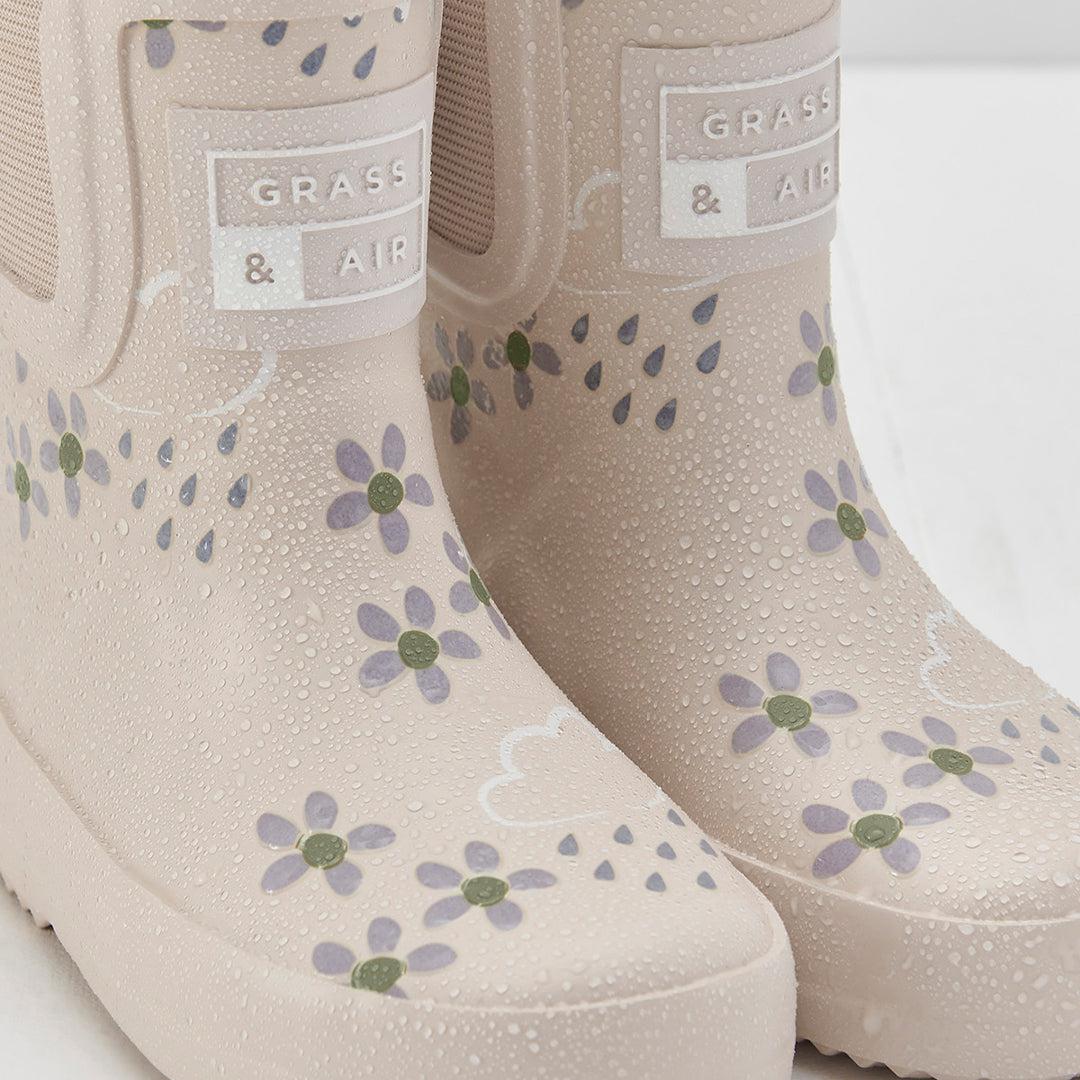 Grass & Air Floral Shortie Adventure Boot With Bag - Pampass Cream - Image 3