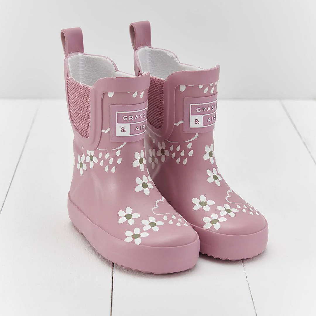Grass & Air Floral Shortie Adventure Boot With Bag - Pink Bloom - Image 2