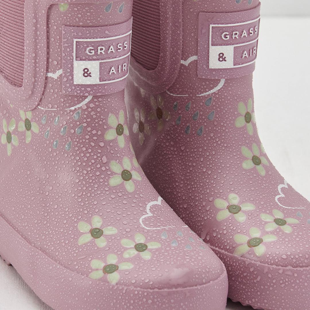 Grass & Air Floral Shortie Adventure Boot With Bag - Pink Bloom - Image 3