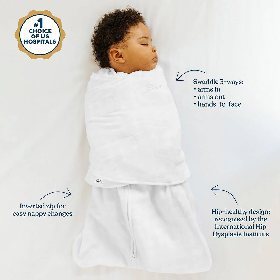 HALO SleepSack Swaddle - White - TOG 1.5 - Image 5