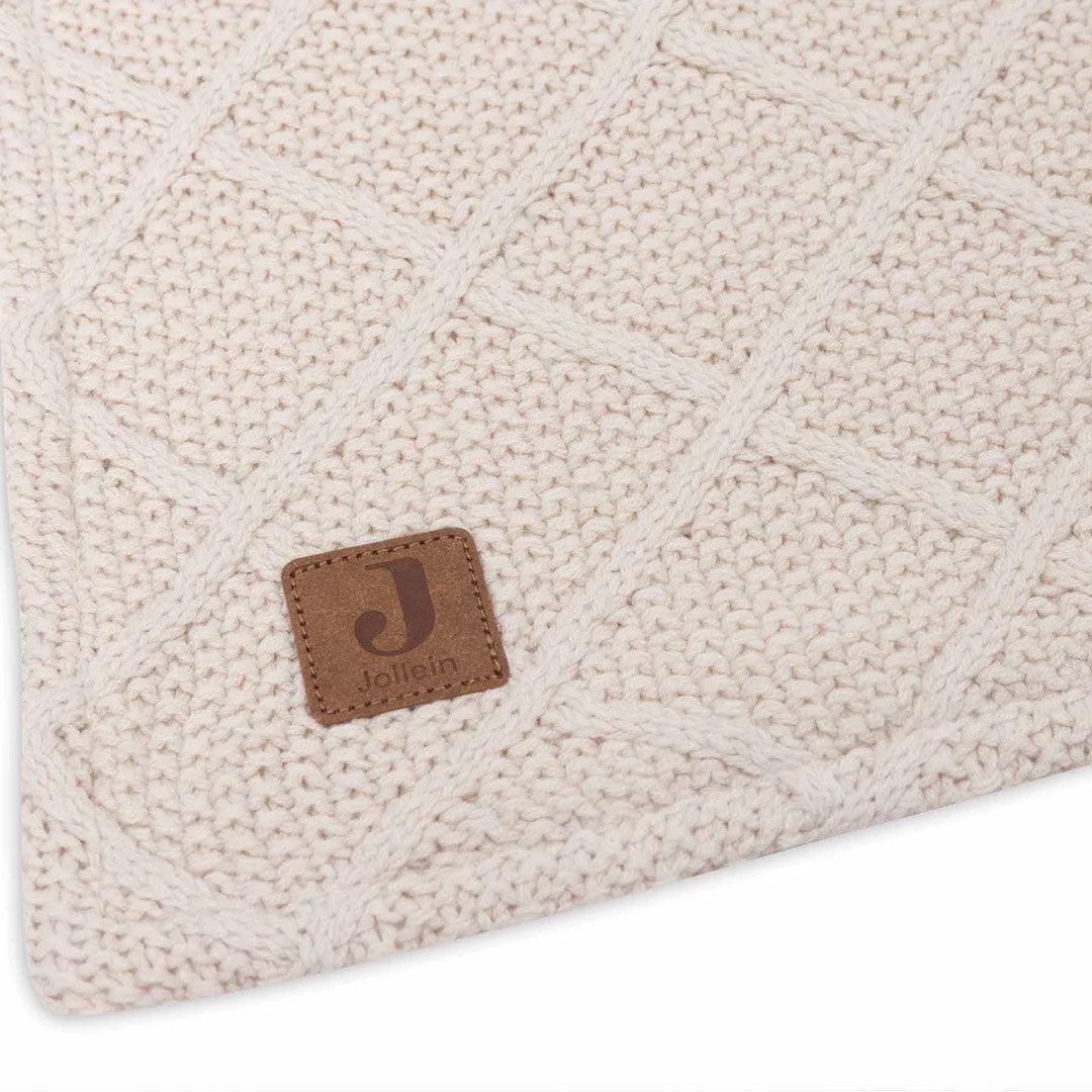 Jollein Check Knit Fleece Blanket - Oatmeal/Teddy - Image 9