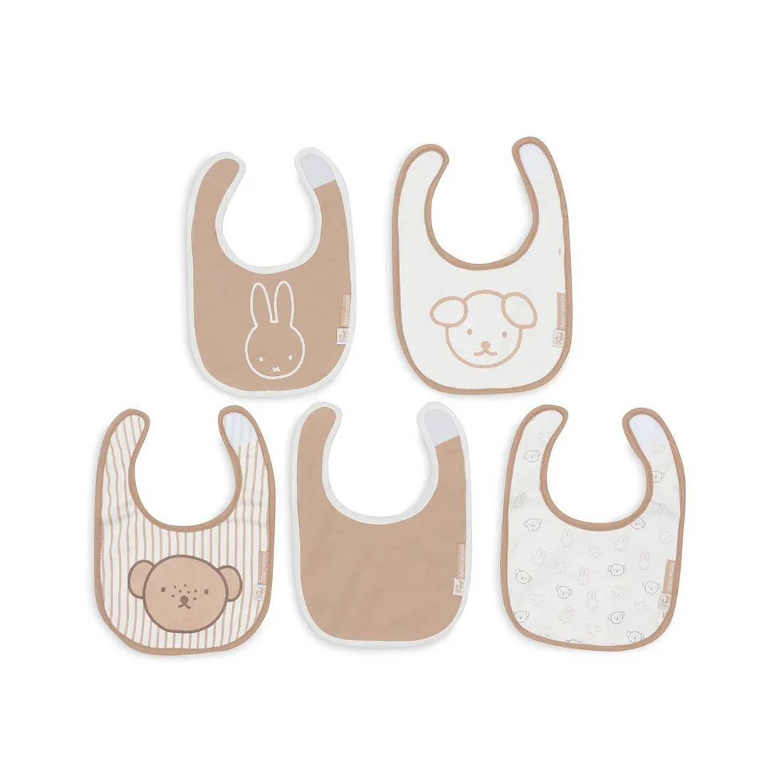 Jollein Jersey Waterproof Bibs - 5 Pack - Miffy Heads - Image 2