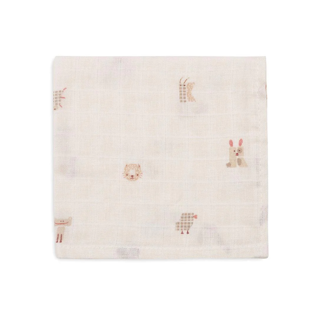 Jollein Mouth Cloth Muslin 3 Pack - Animal Friends - Image 7