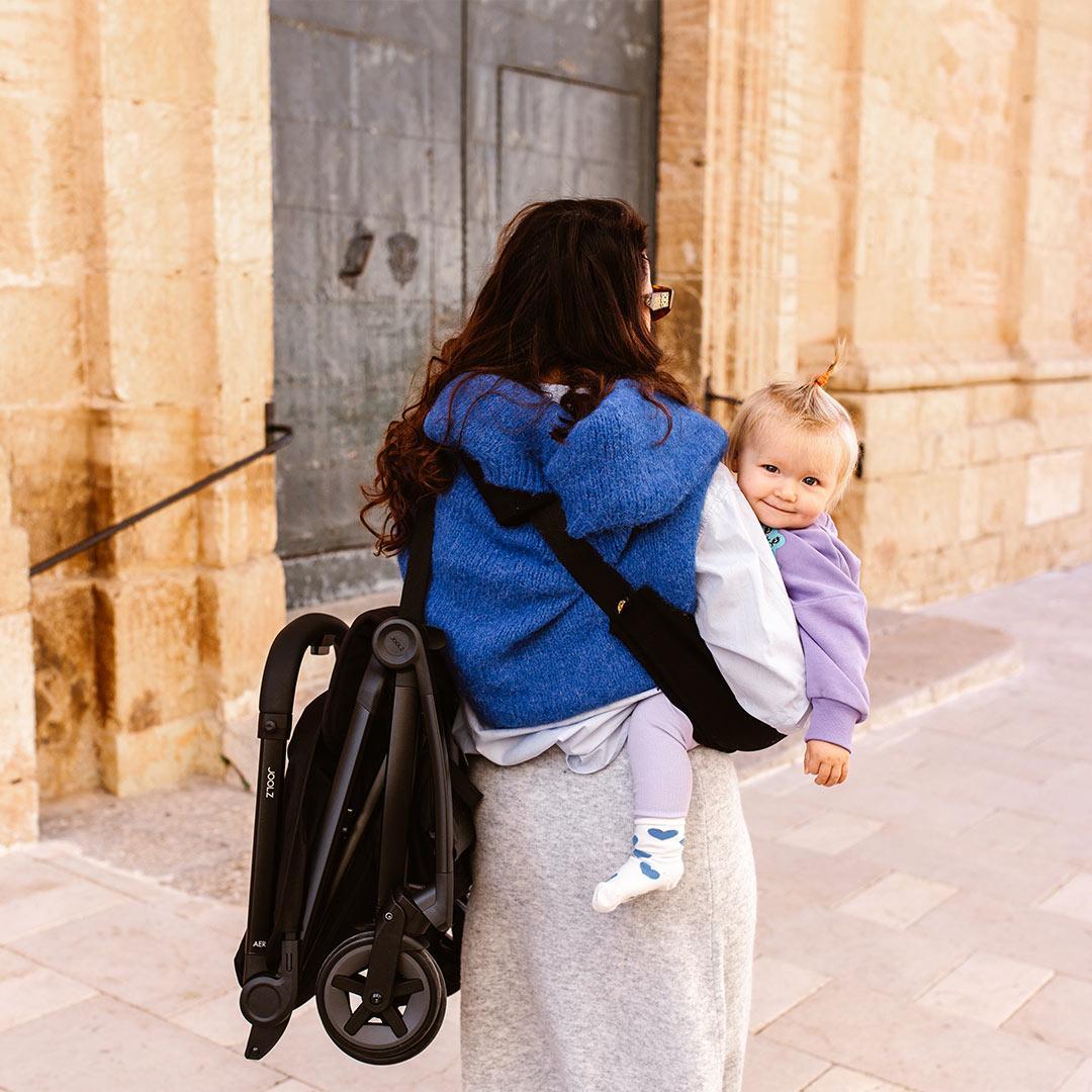 Joolz Aer2 Compact Stroller & Wildride Carrier - Sandy Taupe - Image 8