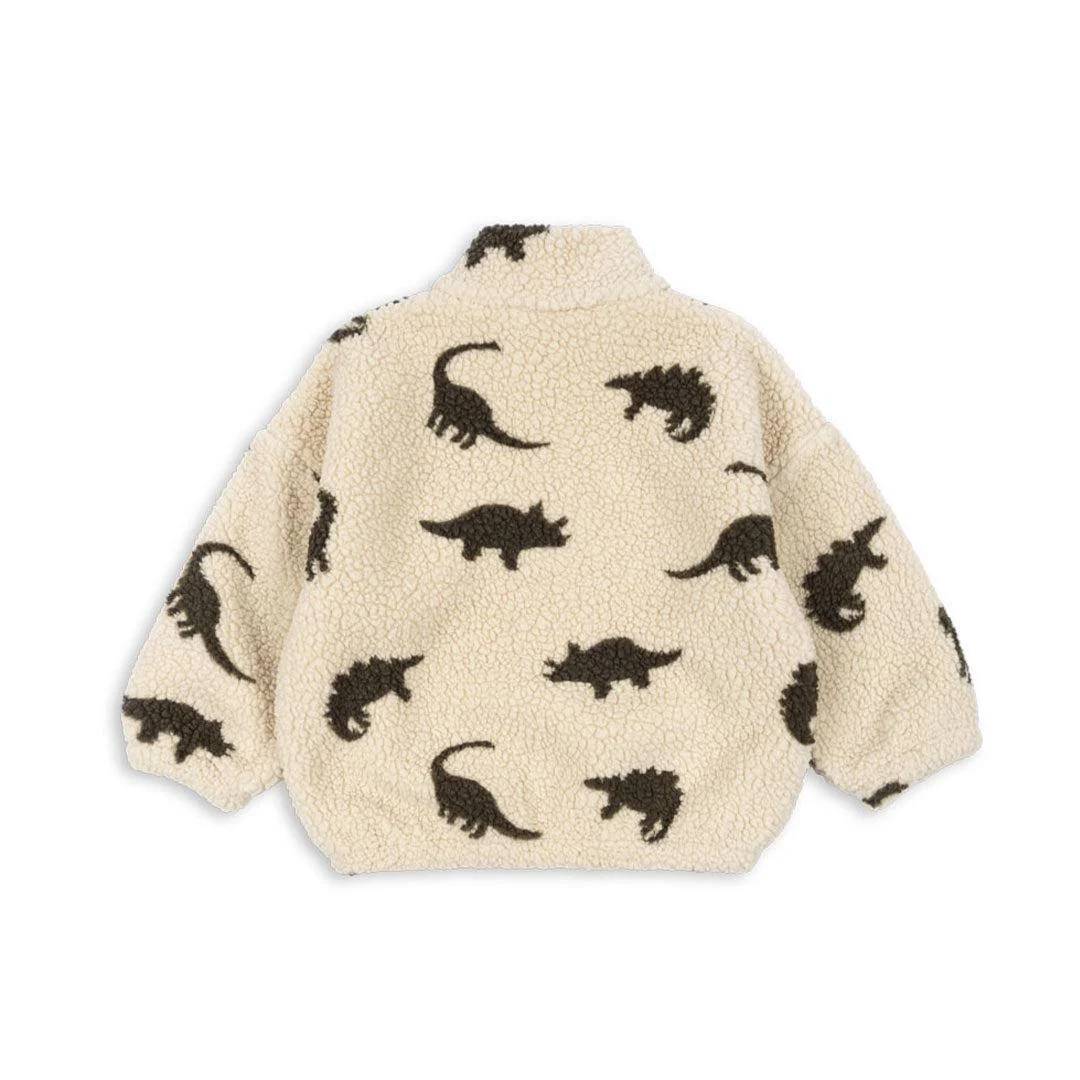 Konges Slojd Jody Teddy Half Zip - Dino Silhouette - Image 3