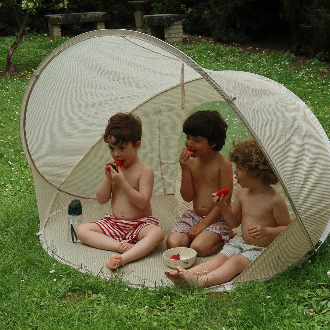 Konges Slojd Mini Beach Tent Pop Up UV50+ - Tea Stripe - Image 2
