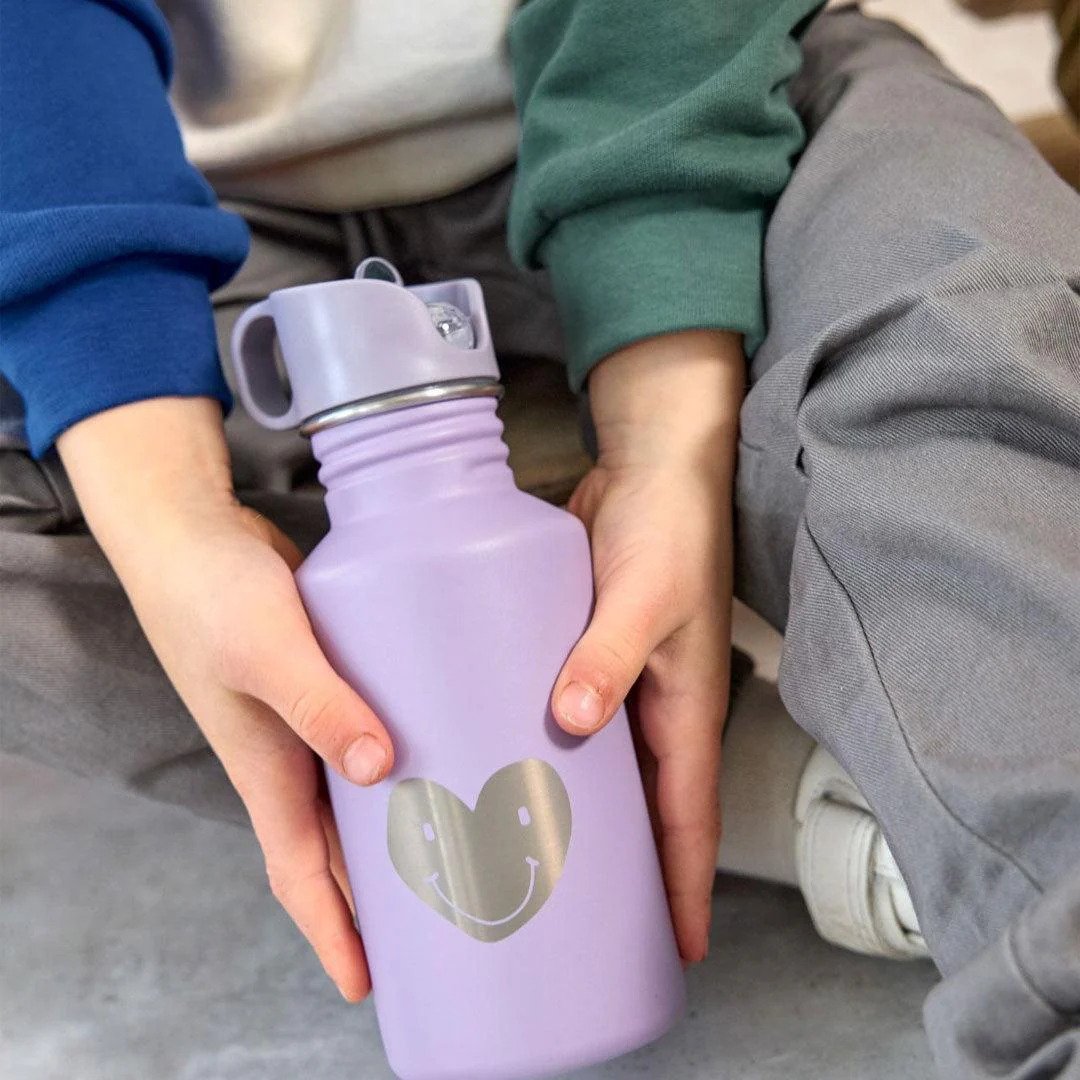 Lassig Bottle Stainless Steel - Little Gang - Heart Lilac - Image 3