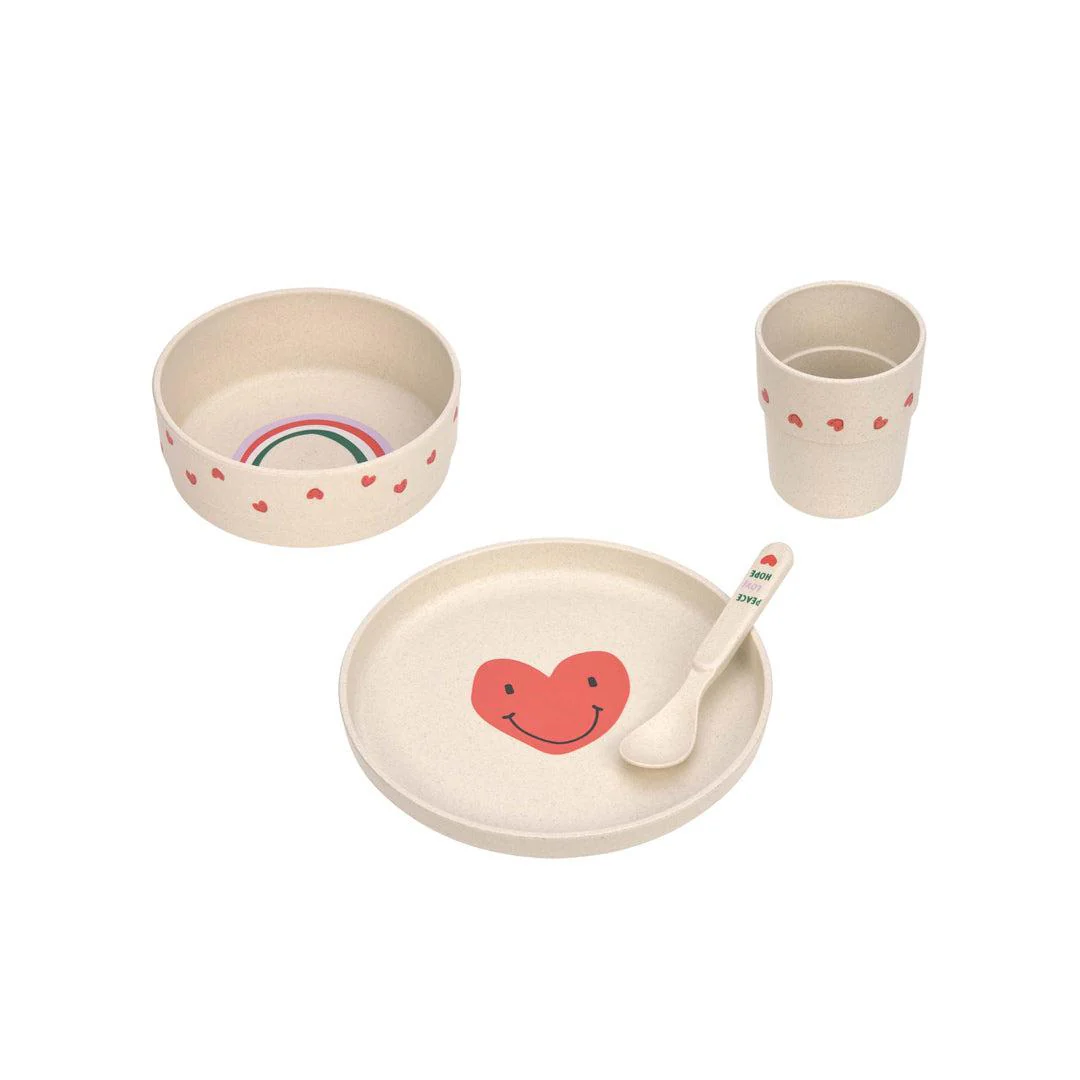 Lassig Cellulose Dish Set - Happy Rascals - Lavender - Smile Heart