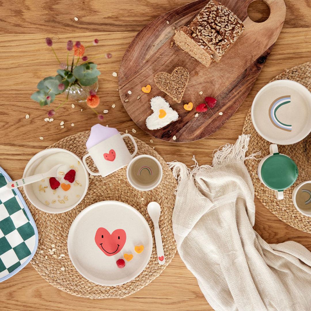 Lassig Cellulose Dish Set - Happy Rascals - Lavender - Smile Heart - Image 3