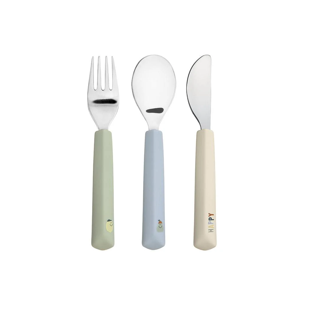 Lassig Cutlery with Silicone Handle - Happy Fruits - Lemon