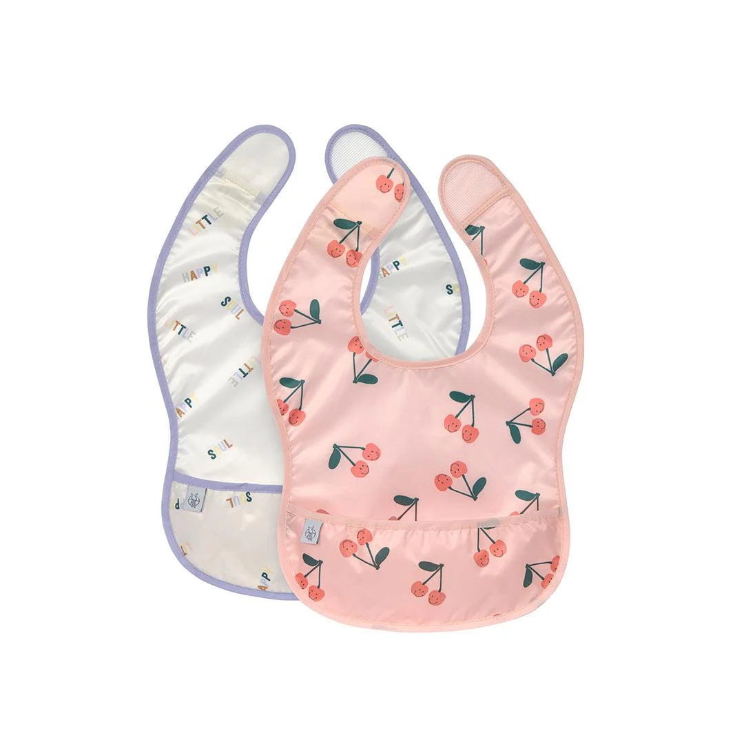 Lassig Lightweight Bibs 2pcs - Happy Fruits - Cherry - Image 3