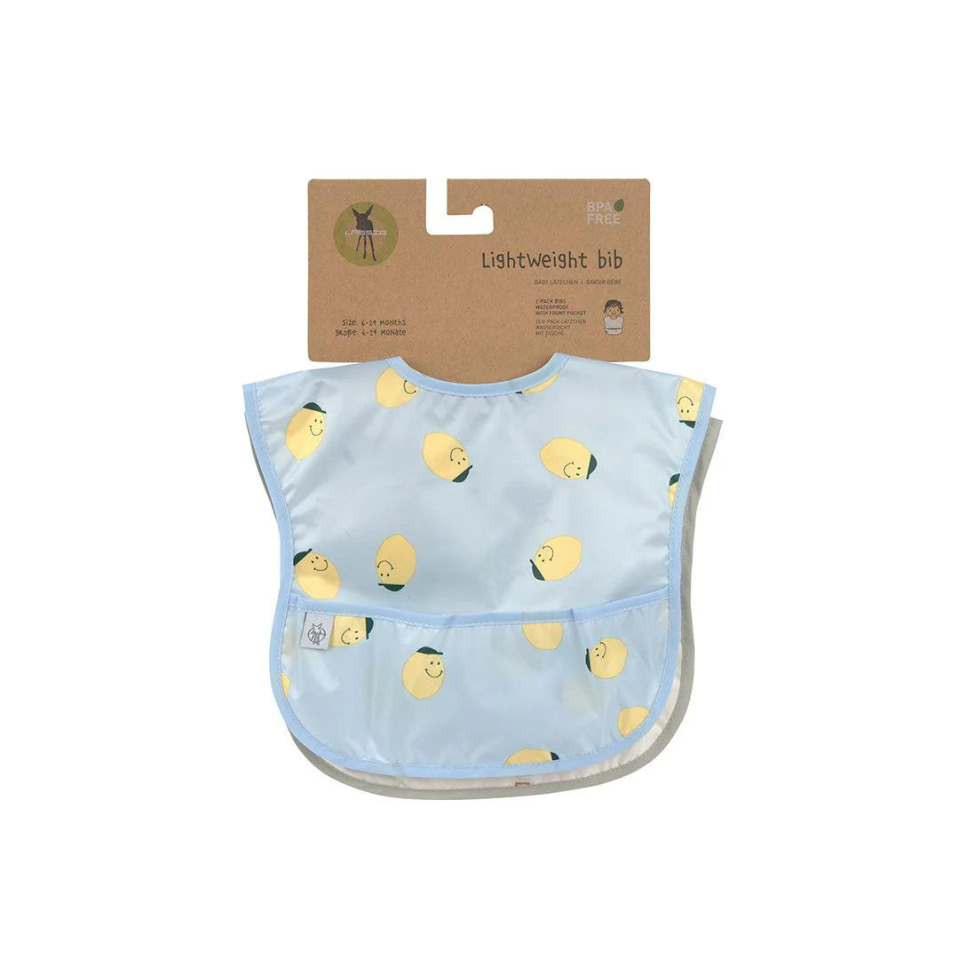 Lassig Lightweight Bibs 2pcs - Happy Fruits - Lemon