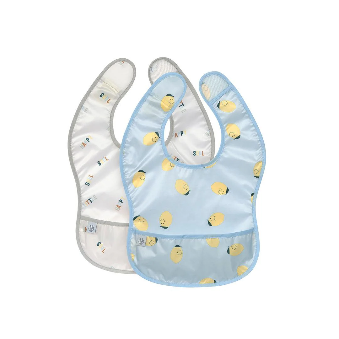 Lassig Lightweight Bibs 2pcs - Happy Fruits - Lemon - Image 3