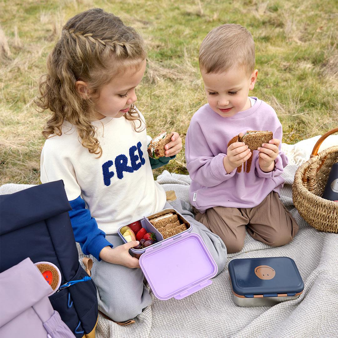 Lassig Lunchbox Stainless Steel - Little Gang - Heart Lilac - Image 4