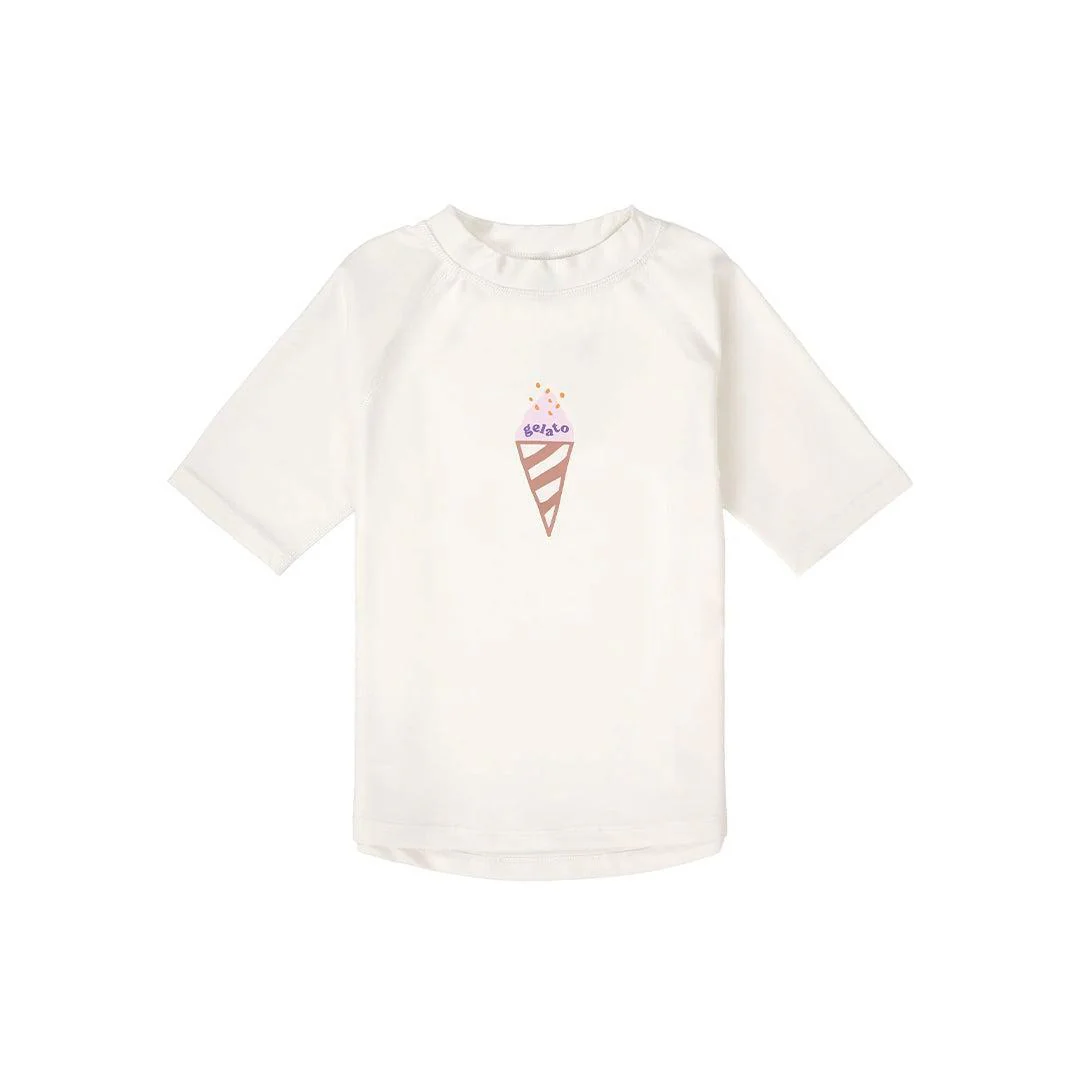 Lassig Short Sleeve Rash Guard - Ice Cream - Sea Salt