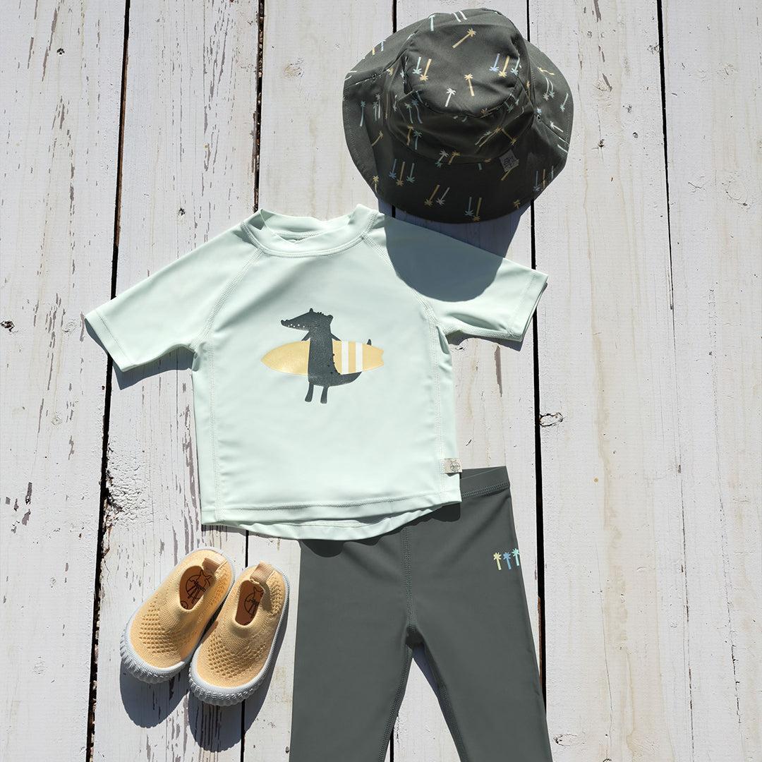 Lassig Short Sleeve Rashguard - Sea Foam - Crocodile - Image 4