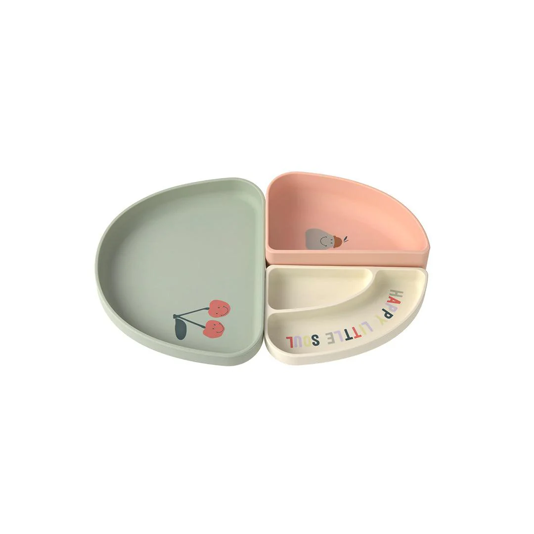 Lassig Silicone Section Dish Set - Happy Fruits - Cherry - Image 4