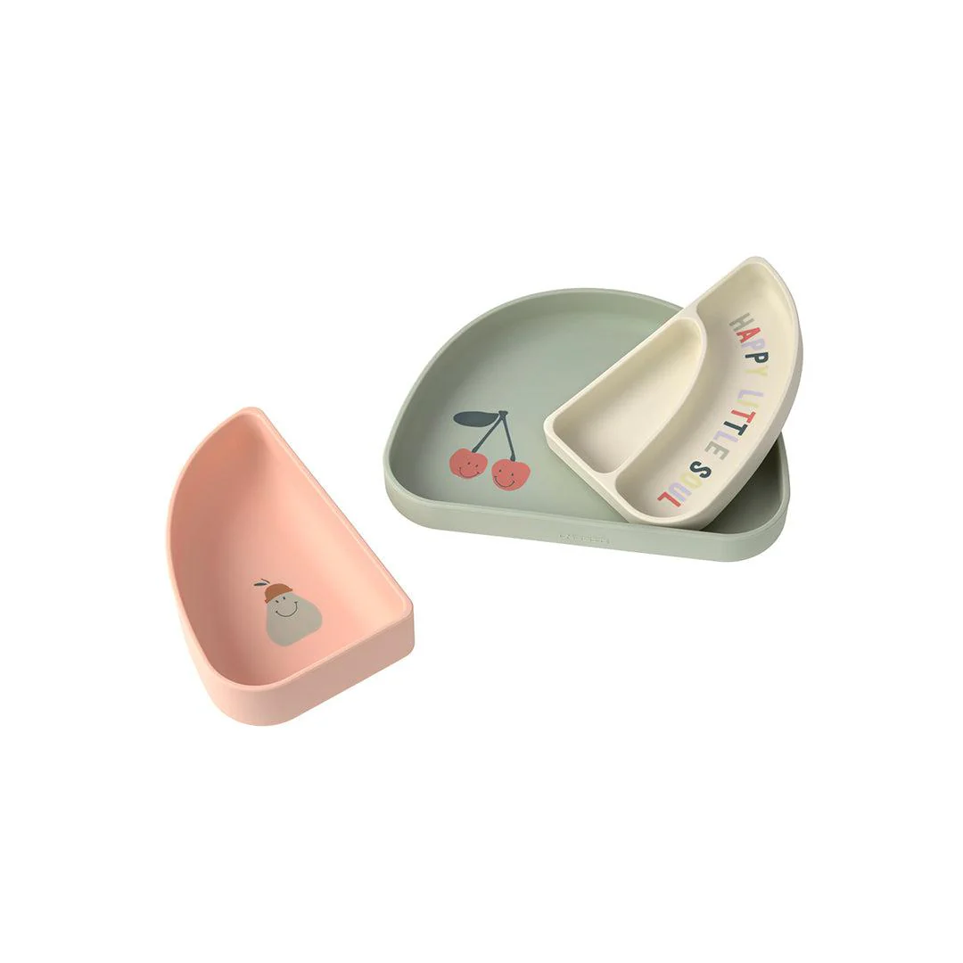 Lassig Silicone Section Dish Set - Happy Fruits - Cherry - Image 5