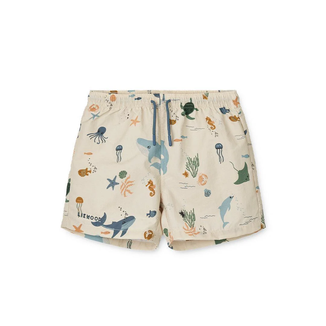 Liewood Aiden Printed Board Swim Shorts - Sea Creature / Sandy