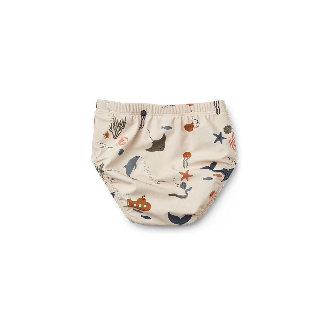 Liewood Anthony Baby Swim Pants - Sandy - Sea Creature - Image 3