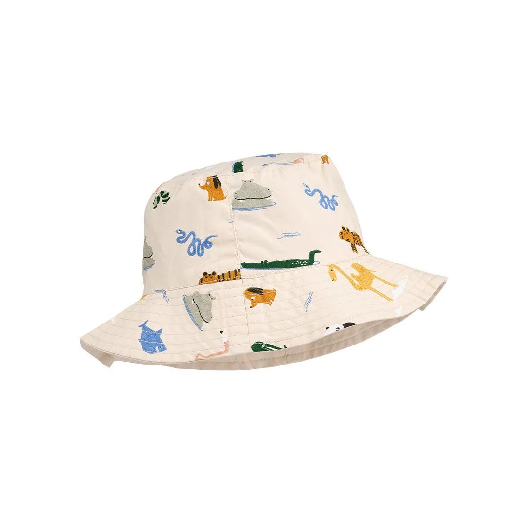 Liewood Damon Reversible Bucket Hat  - Around The World / Sandy