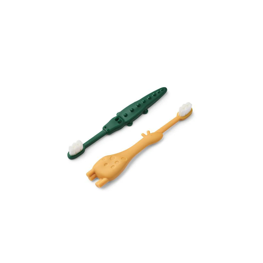 Liewood Fabio All Together Toddler Toothbrush - Yellow Mellow / Garden Green