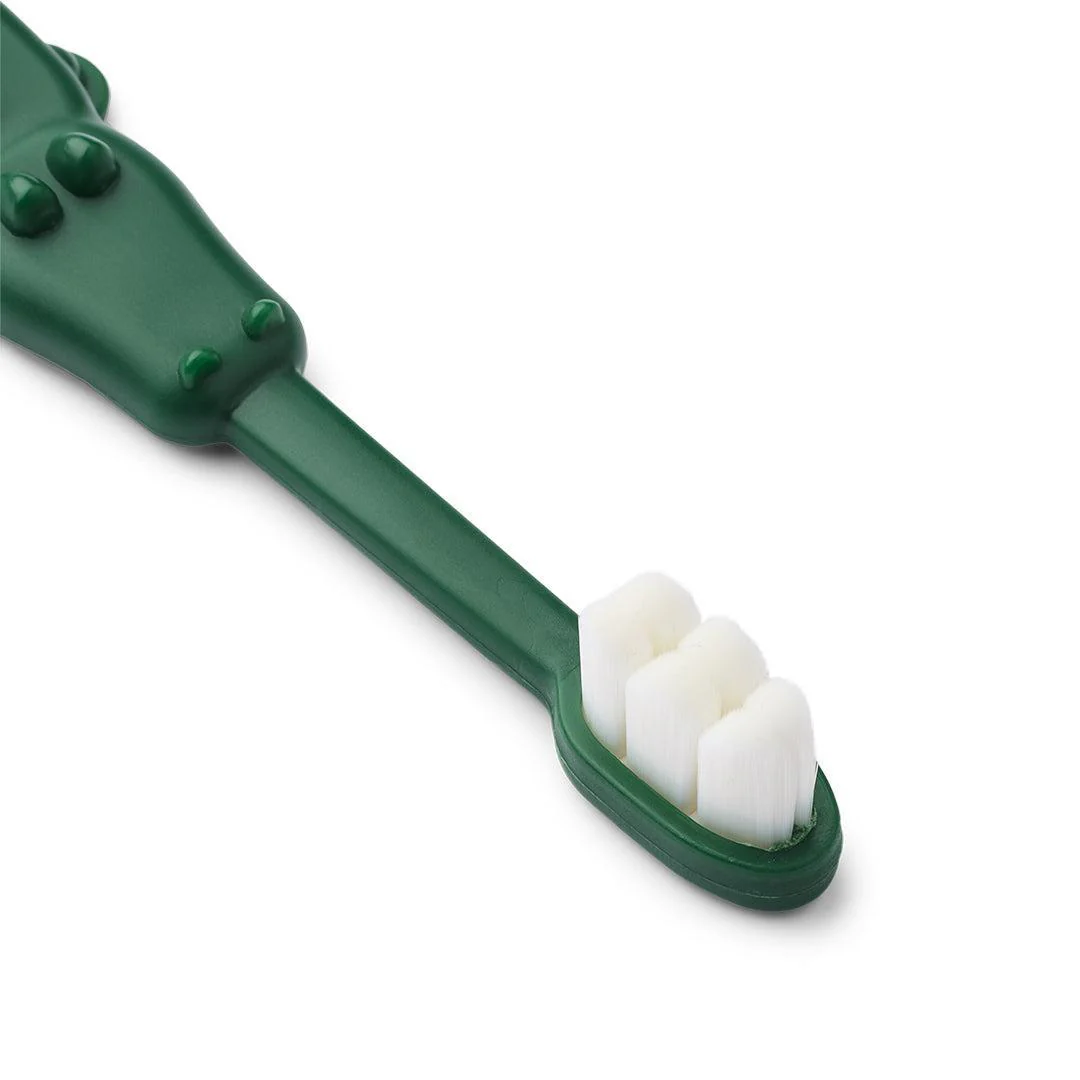 Liewood Fabio All Together Toddler Toothbrush - Yellow Mellow / Garden Green - Image 2