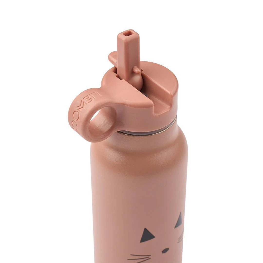 Liewood Falk Water Bottle 350ml - Cat Dark Rose - Image 3