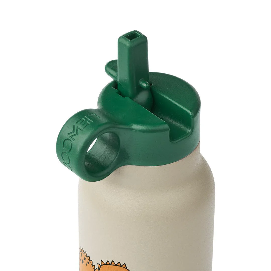 Liewood Falk Water Bottle - Dinosaurs - Mist - Image 2