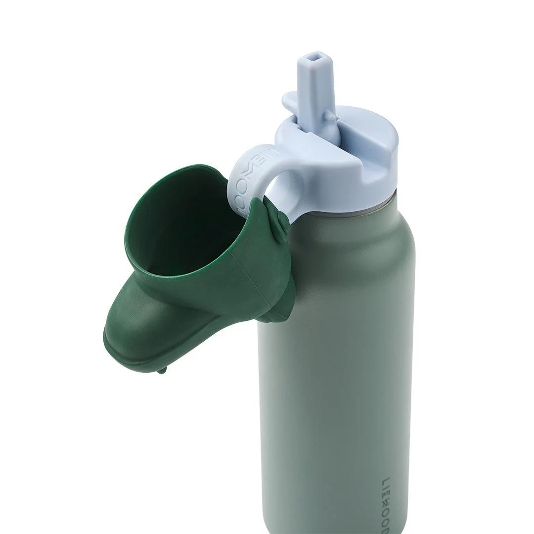Liewood Falk Water Bottle With Crocodile Lid 350ml - Peppermint / Garden Green - Image 2