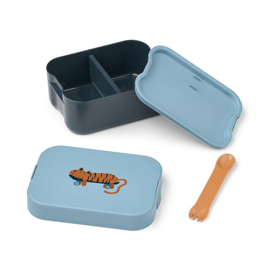 Liewood Kamil Lunchbox - Tiger / Beach Blue - Image 2