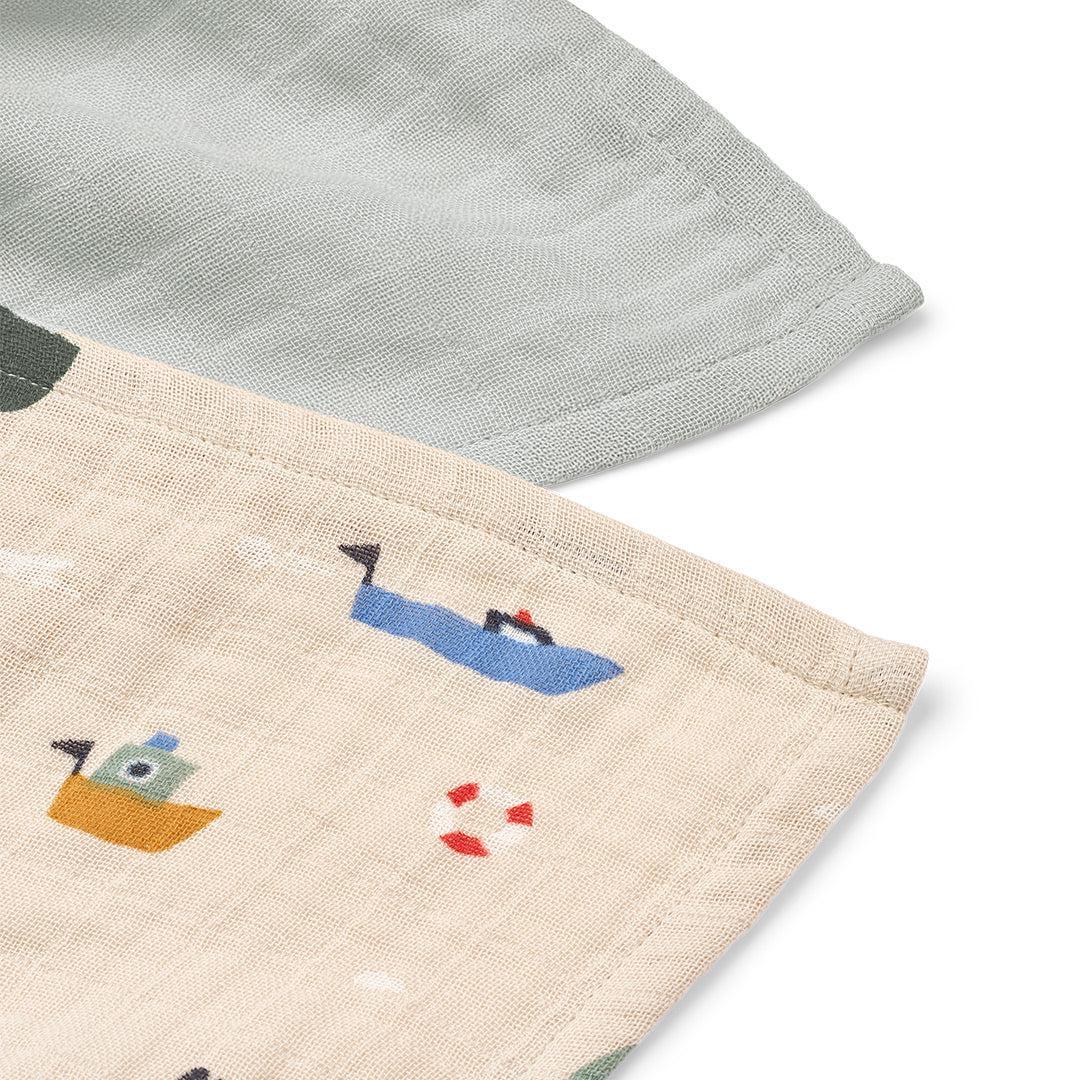 Liewood Lewis Muslin Cloth 2-Pack - Sailing / Dove Blue Mix - Image 2