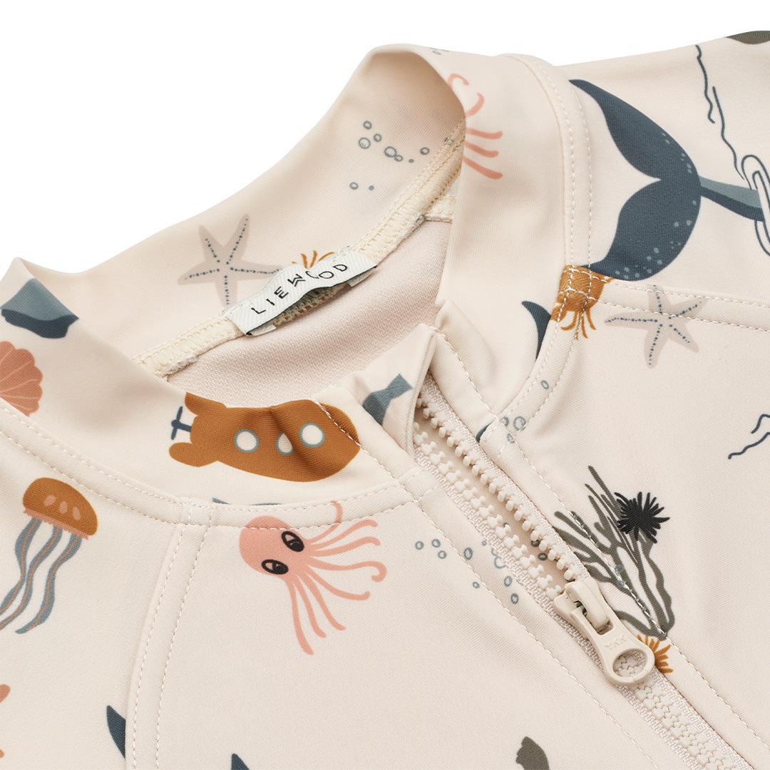 Liewood Max Printed Swim Jumpsuit - Sea Creature - Sandy - Image 3