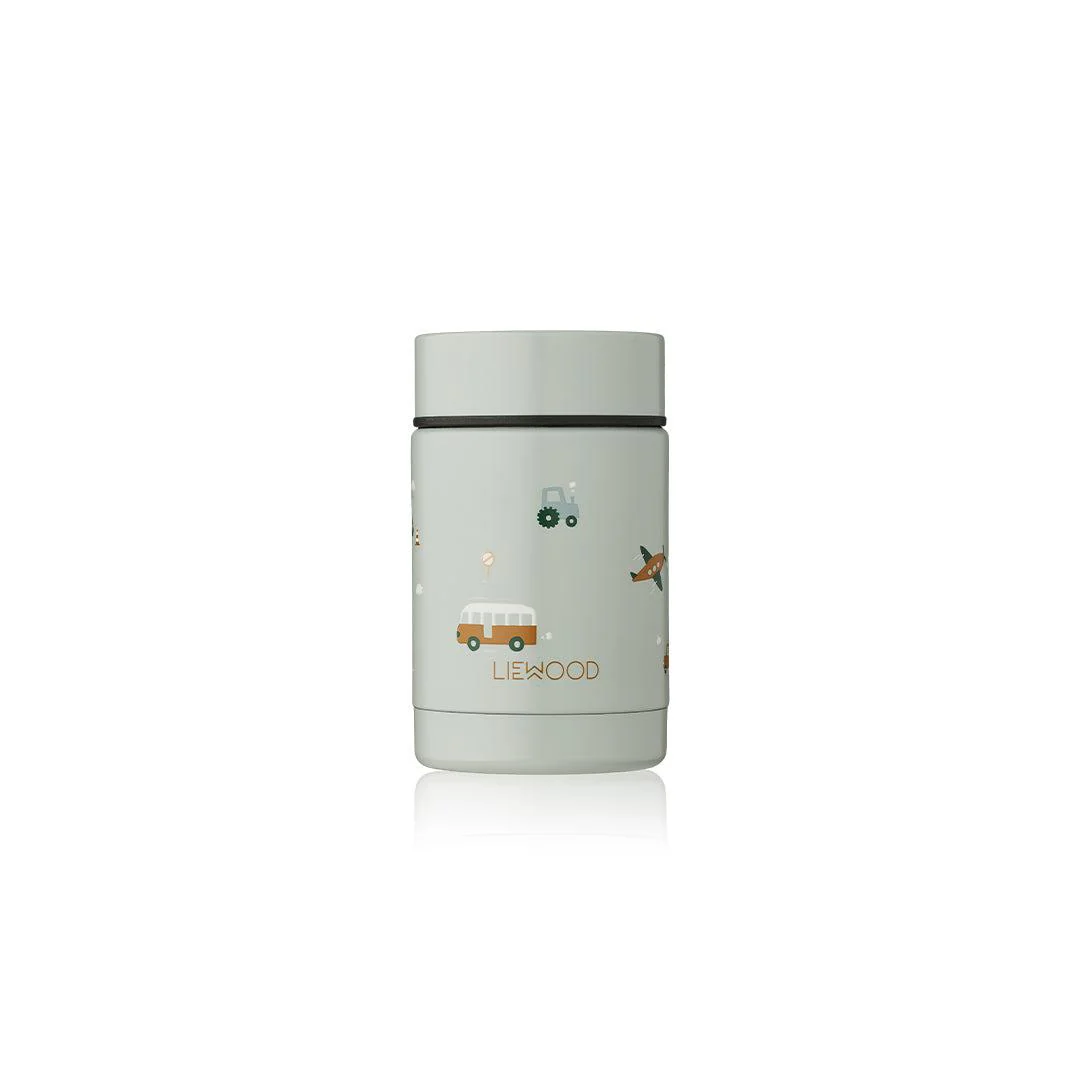 Liewood Nadja Food Jar - Vehicles - Dove Blue Mix