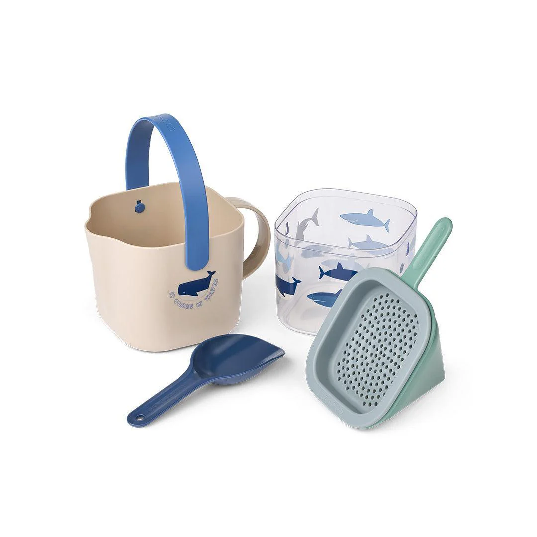 Liewood Roald Sand Set - Shark / Dove Blue