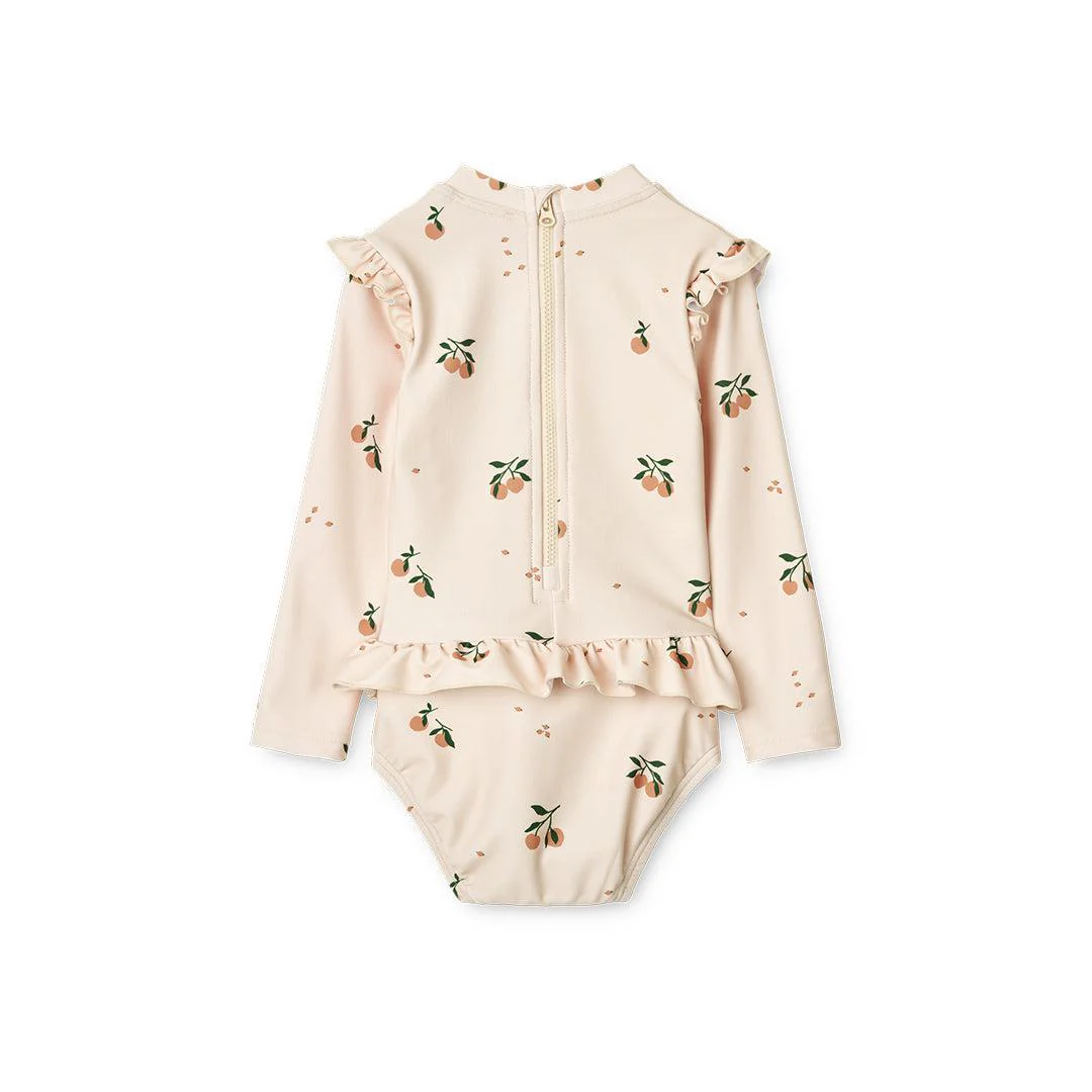 Liewood Sille Baby Printed Swimsuit - Peach - Sea Shell - Image 3