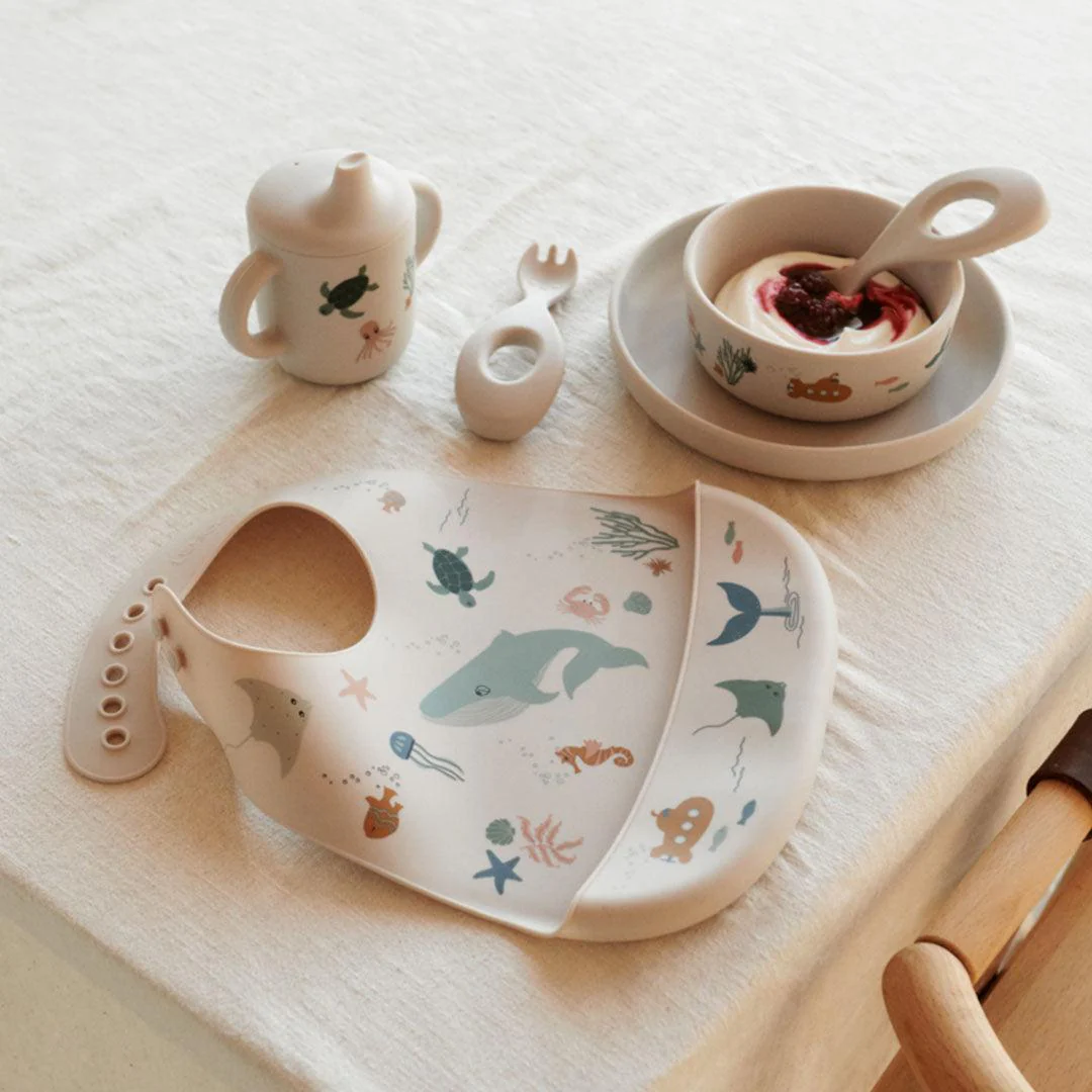 Liewood Tilda Printed Bib - 2 Pack - Sea Creature - Sandy - Image 2