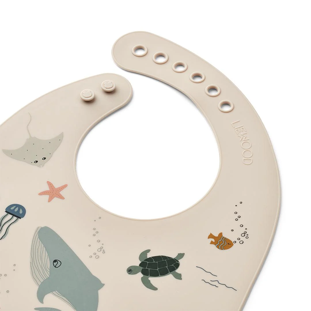Liewood Tilda Printed Bib - 2 Pack - Sea Creature - Sandy - Image 3